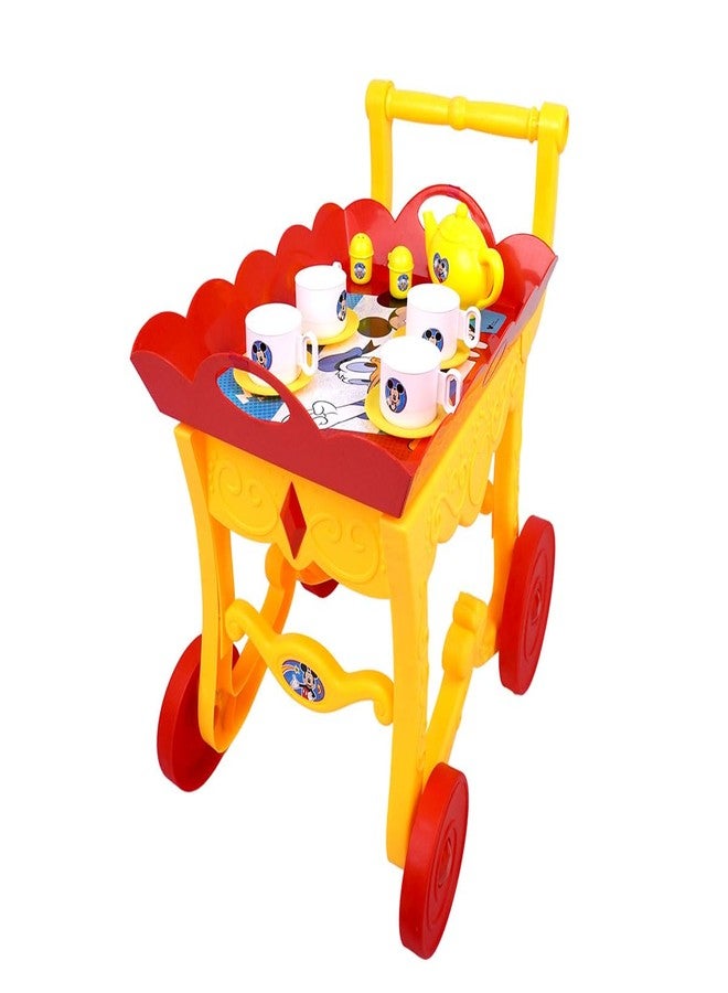 Kriiddaank Mickey Tea Trolley - Tea-Set with Cups & Saucers, Best Gift for Kids | Fun & Educational Toy for Kids | Safe, Engaging & Interactive Play - Image 1